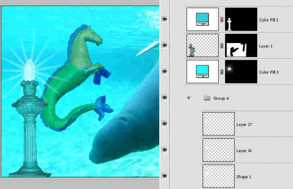 Creation of Seahorse and Whale: Step 7